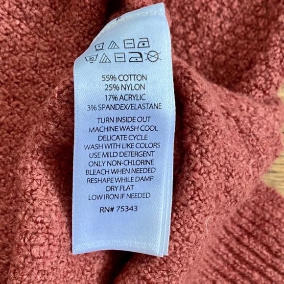 Anthropologie YES LOLA XS Textured V-Neck Balloon Sleeve Sweater in Rose Mauve - Picture 6 of 10